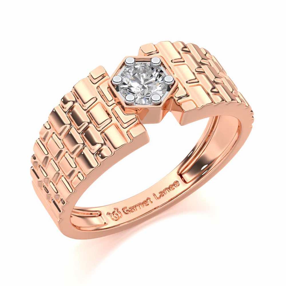Midnight Blaze Solitaire Ring For Men