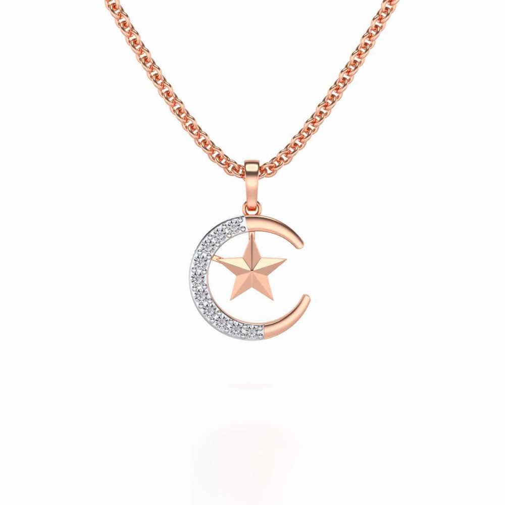 Moon-Star Silver Pendant