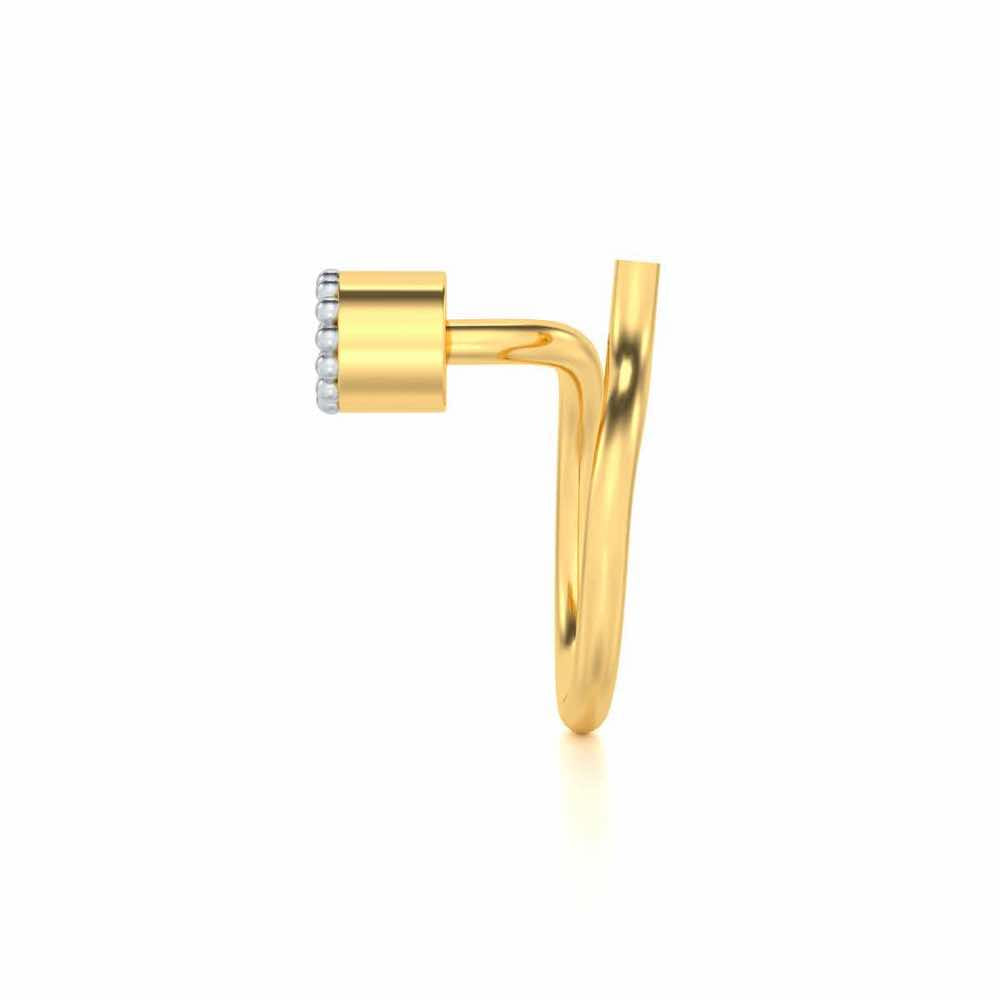 Namid Silver Nosepin - Yellow Gold - Image 4