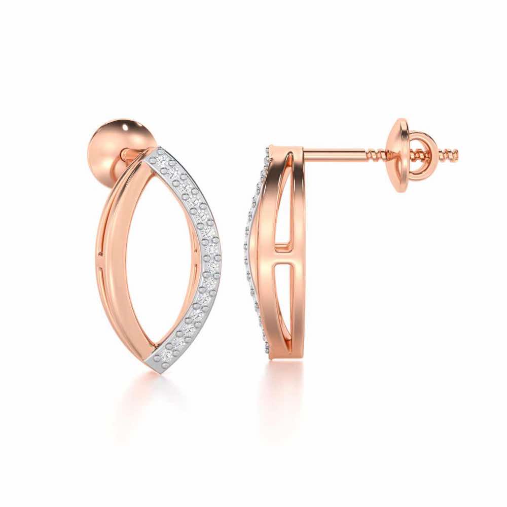 Opulent Charm Silver Earrings - Rose Gold - Image 4