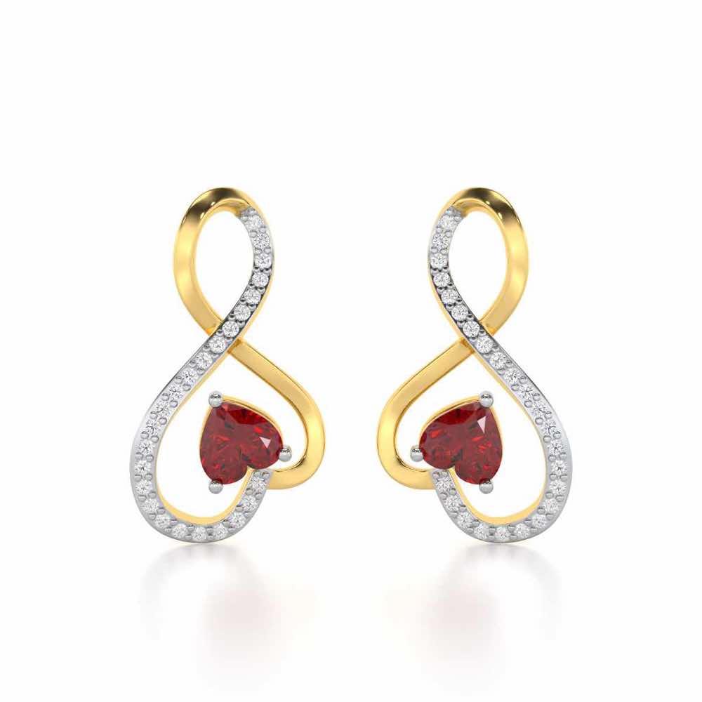 Opulent Heart Garnet Silver Earrings