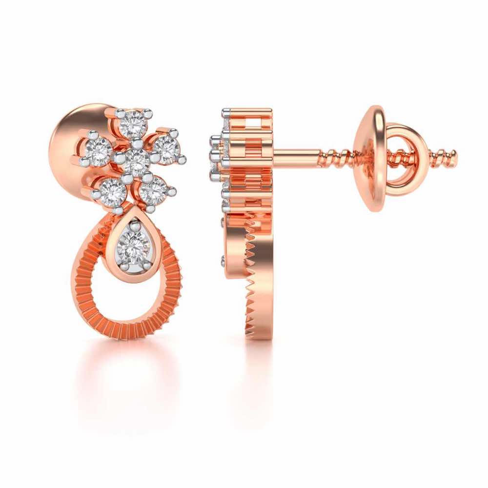 Orient Silver Earrings - Rose Gold - Image 4
