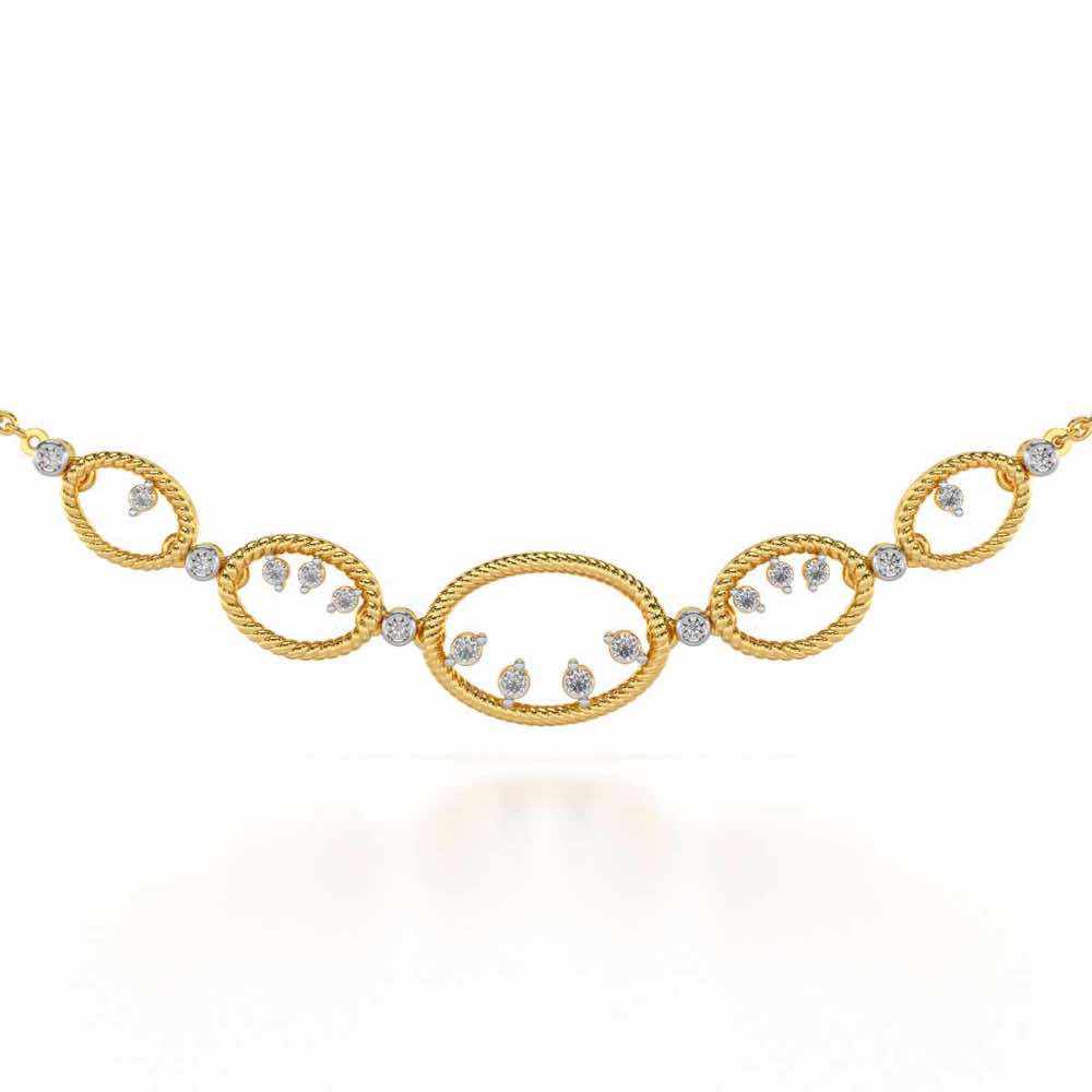 Oval Meet Silver Necklace