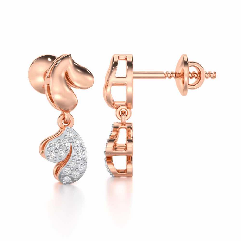 Petal Adornments Silver Earrings - Rose Gold - Image 4