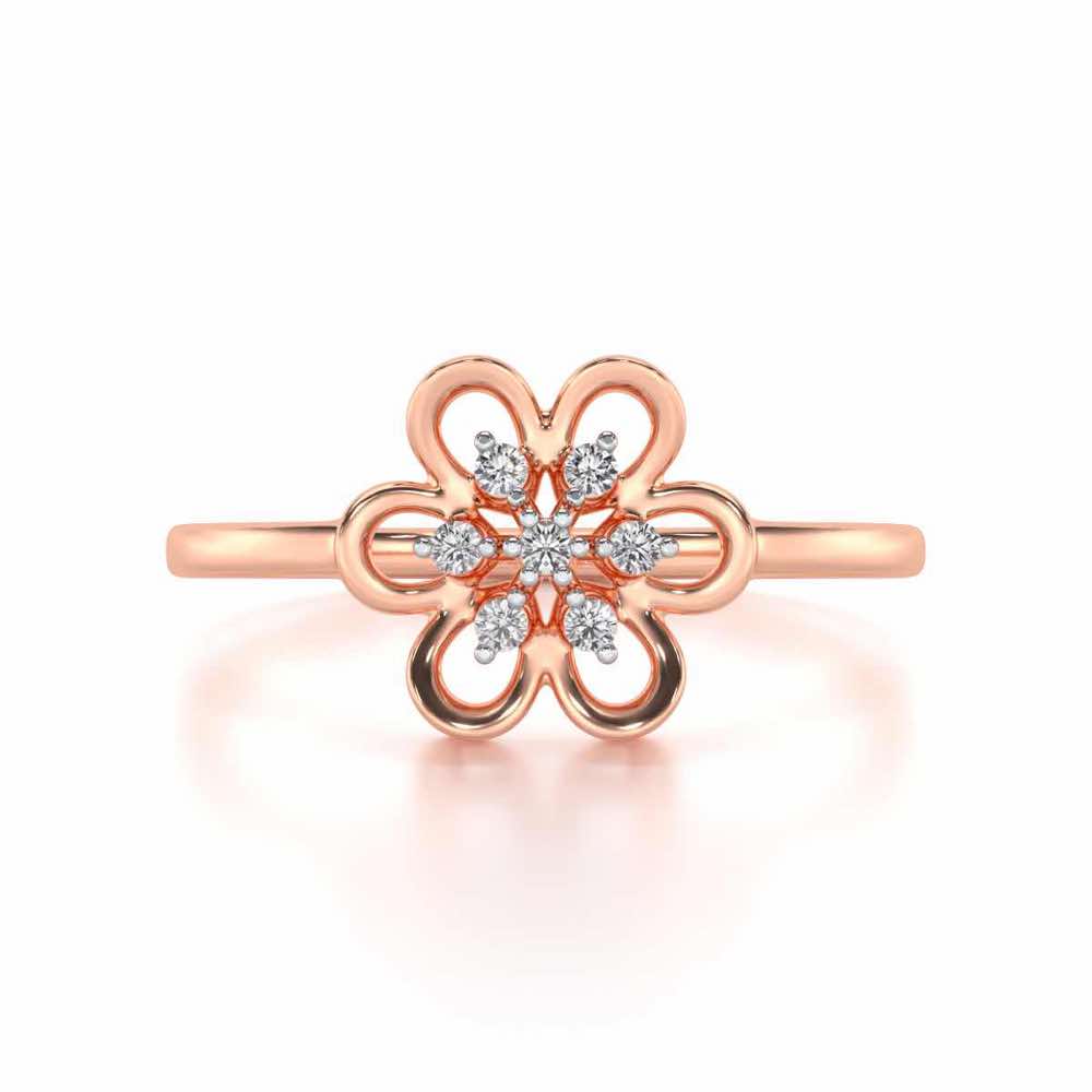 Petal Flower Silver Ring - Rose Gold - Image 5