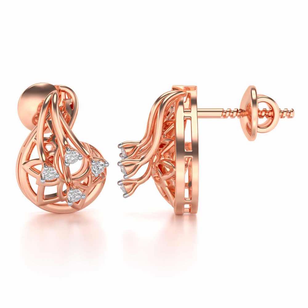 Phoenix Silver Earrings - Rose Gold - Image 4