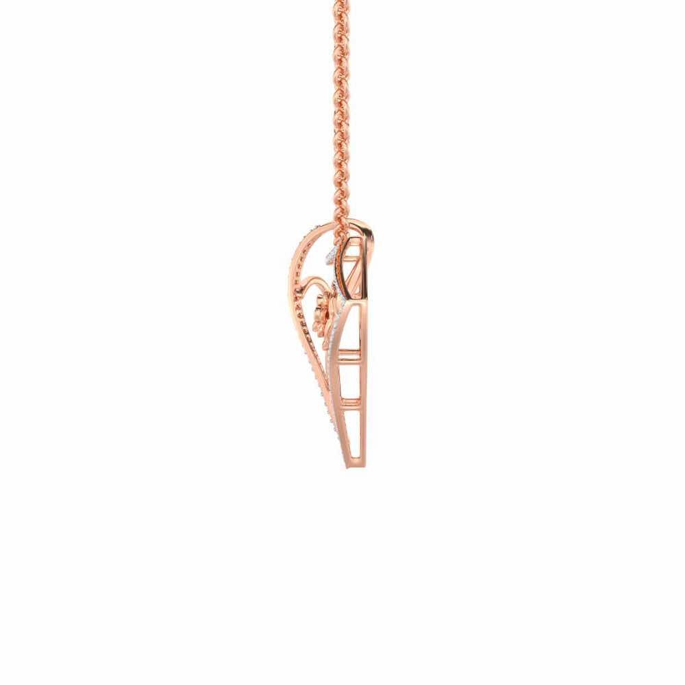Phool Asha Silver Pendant - Rose Gold - Image 4