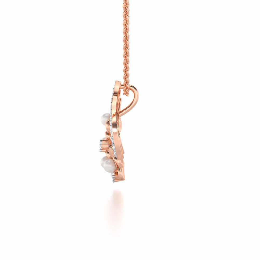 Pious Bloom Silver Pendant - Rose Gold - Image 4