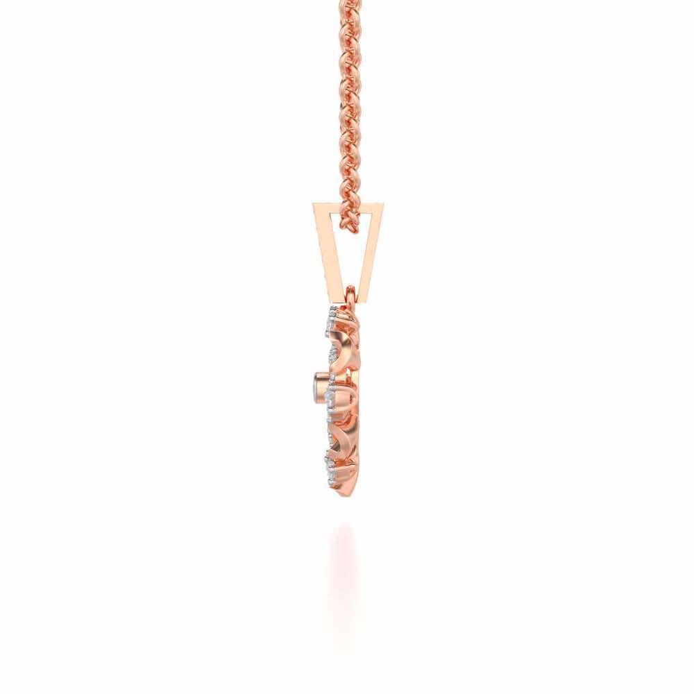 Praise Heart Silver Pendant - Rose Gold - Image 4