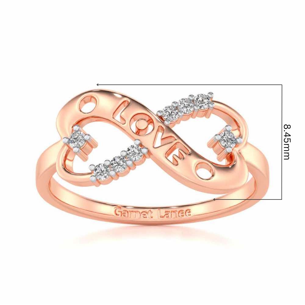 Eternity Love Silver Ring - Rose Gold - Image 5