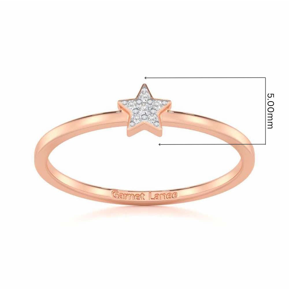 Opulent Star Silver Ring - Rose Gold - Image 5