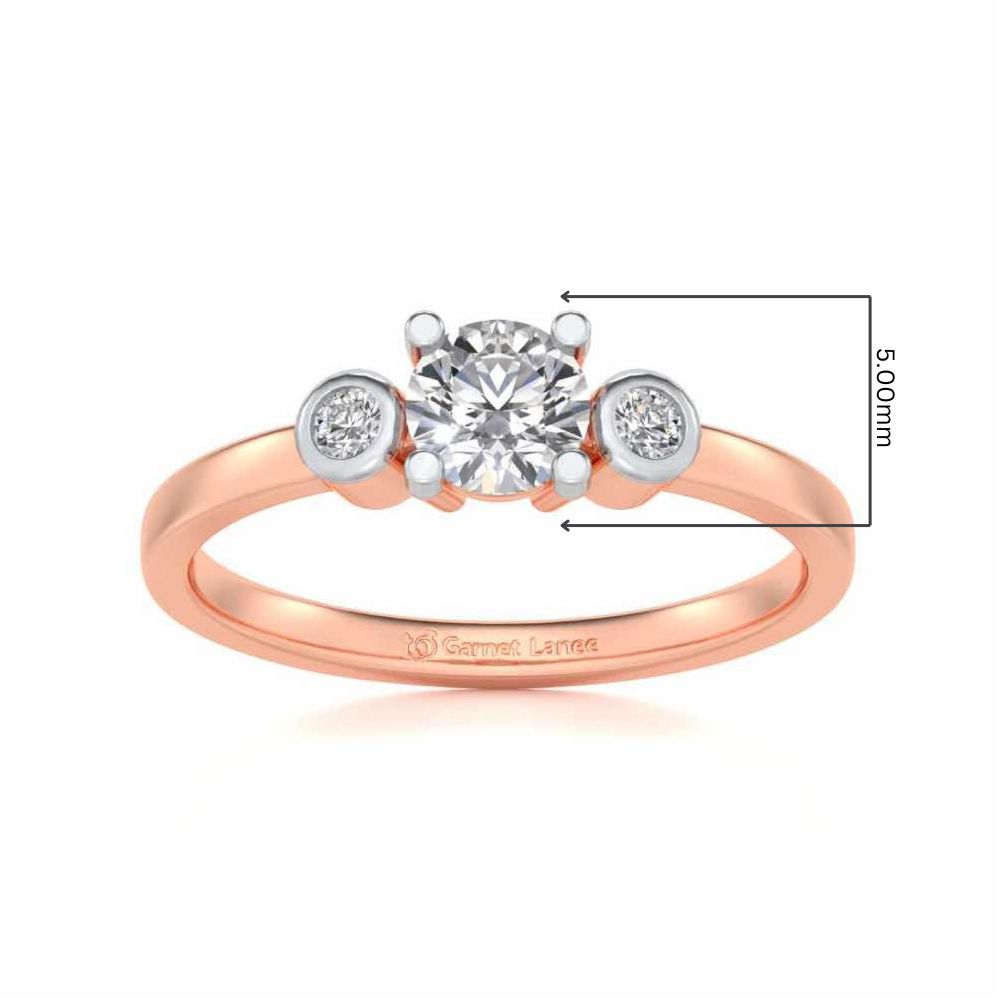 Regent Solitaire Silver Ring - Rose Gold - Image 5