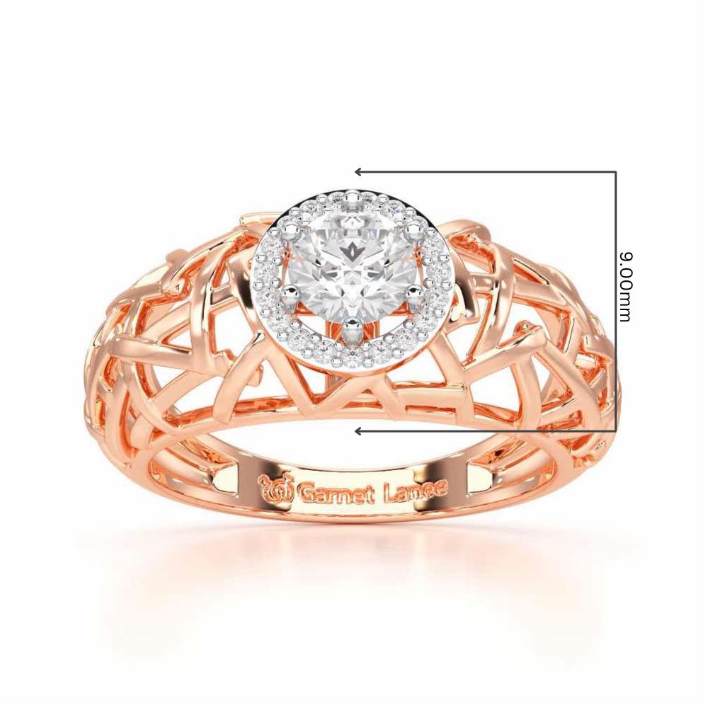 Shimmer Web Solitaire Ring - Rose Gold - Image 5