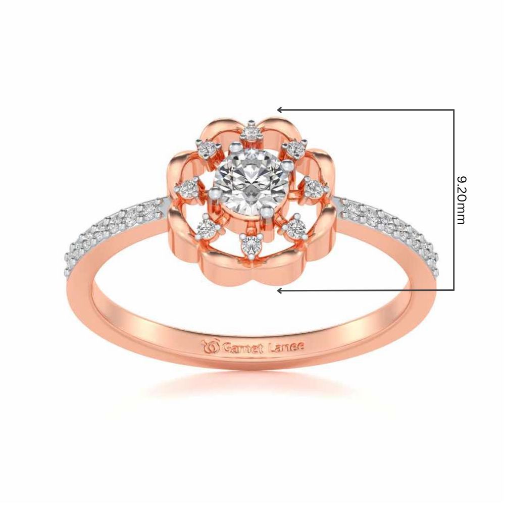 Raphsody Solitaire Silver Ring - Rose Gold - Image 5