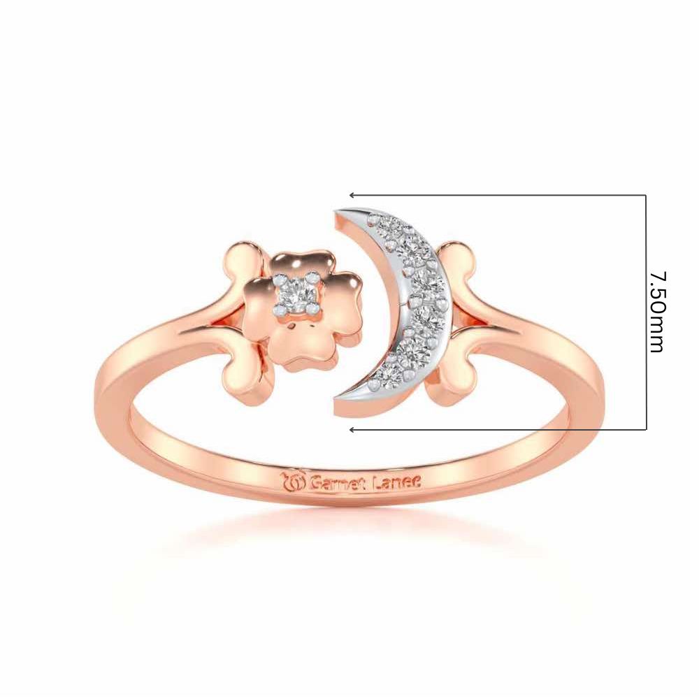 Flower Moon Silver Ring - Rose Gold - Image 5