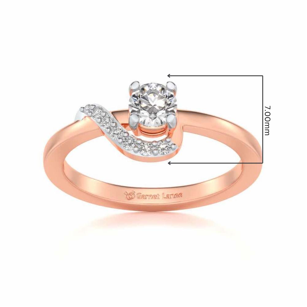 Amaze All Solitaire Silver Ring - Rose Gold - Image 5