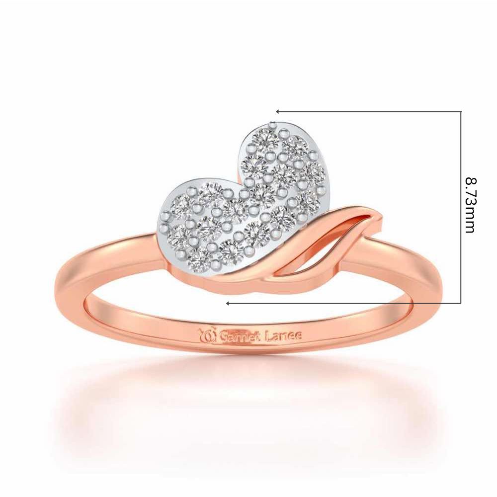 Love Leaf Silver Ring - Rose Gold - Image 5