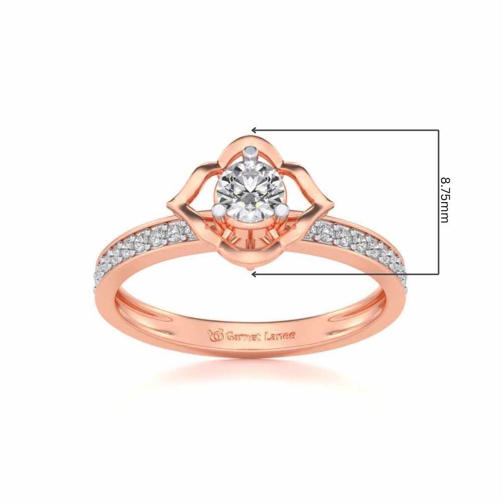 Prestige Solitaire Silver Ring - Rose Gold - Image 5