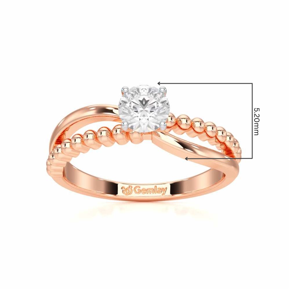 Pellet Trail Solitaire Ring - Rose Gold - Image 5