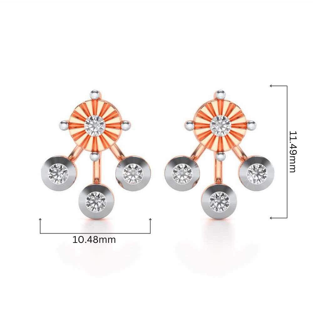 BAllari Silver Earrings - Rose Gold - Image 4