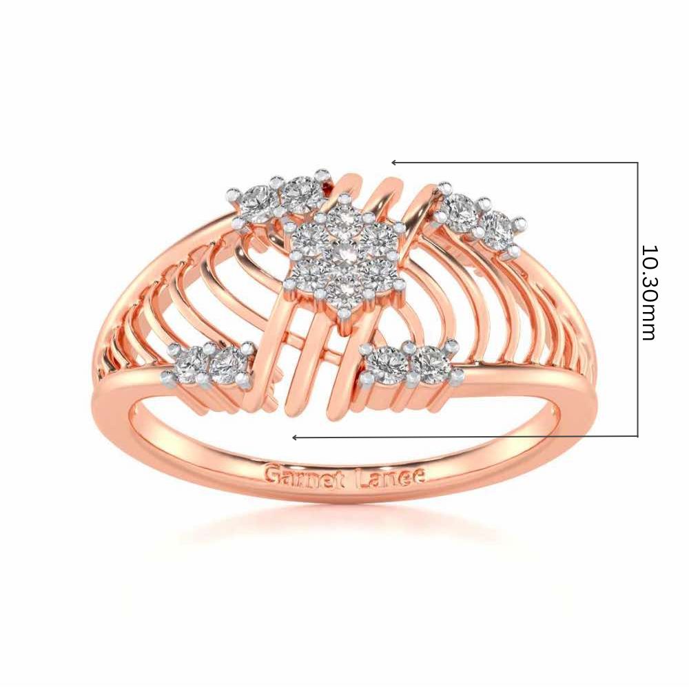 Semi Lattice Silver Ring - Rose Gold - Image 5