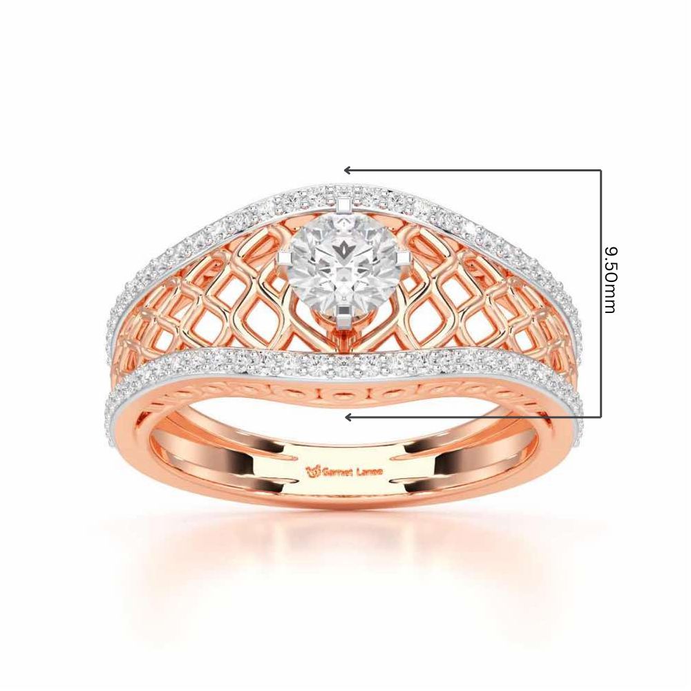 Shimmer Radiance Solitaire Ring - Rose Gold - Image 5