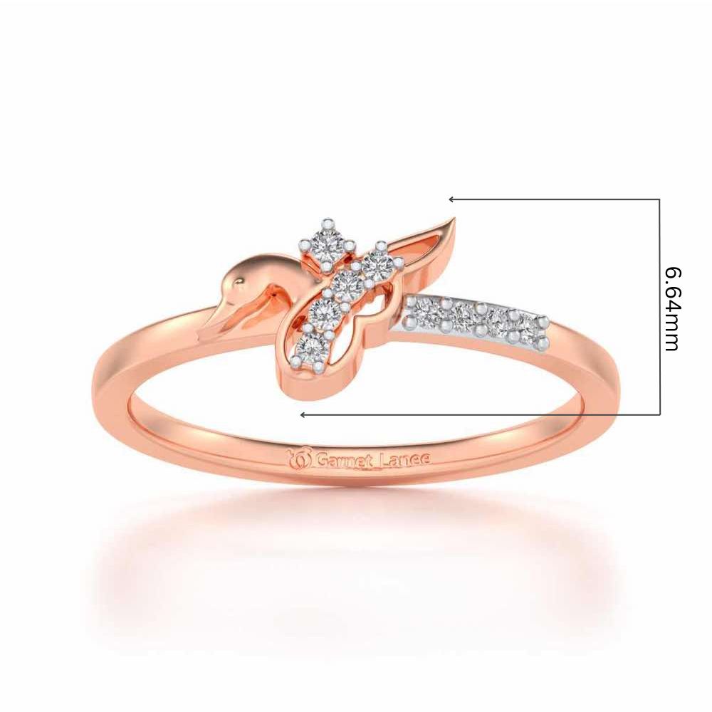 Peacock Silver Ring - Rose Gold - Image 5