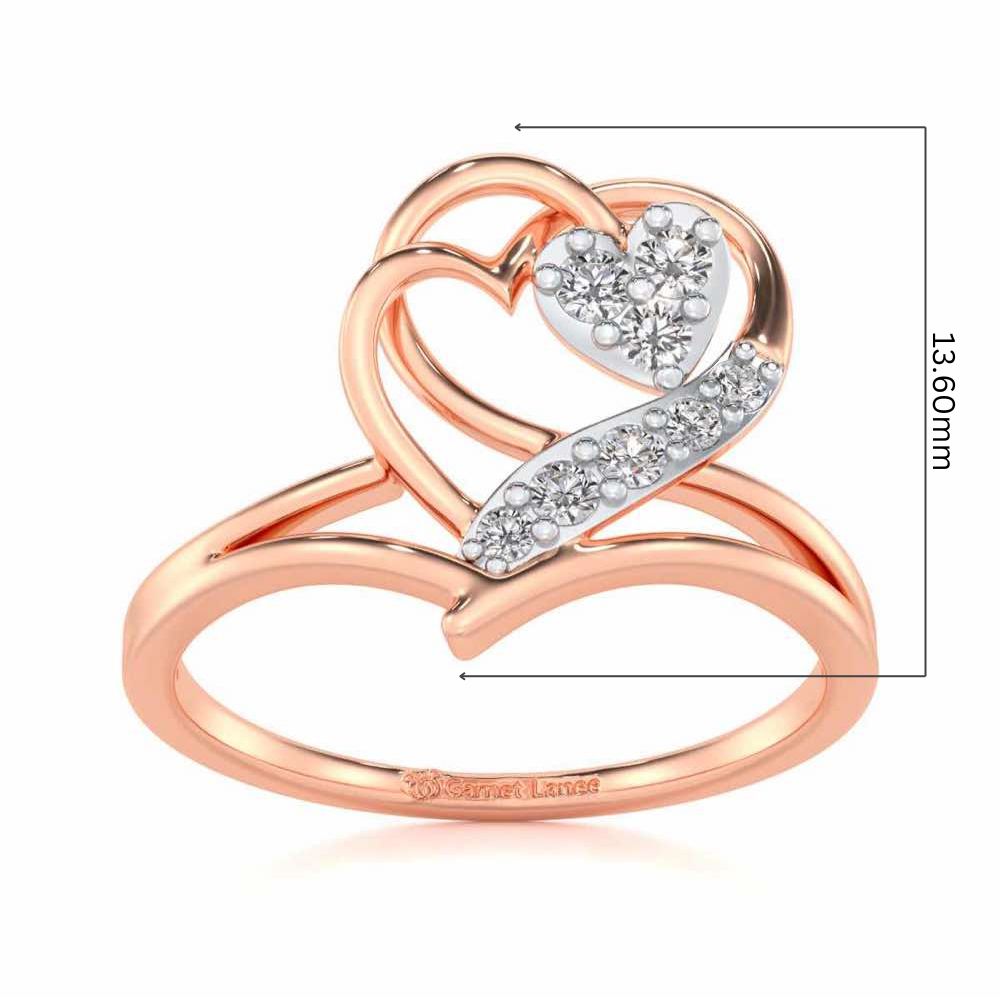 Hearts Silver Ring - Rose Gold - Image 5