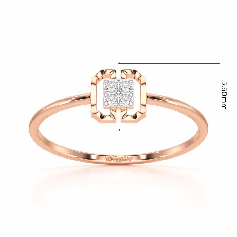 Featherlight Fancy Silver Ring - Rose Gold - Image 5