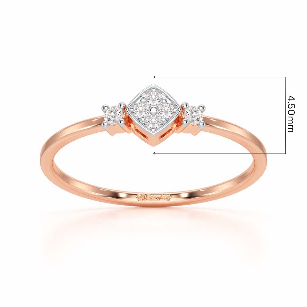 Sparkle Slim Silver Ring - Rose Gold - Image 5