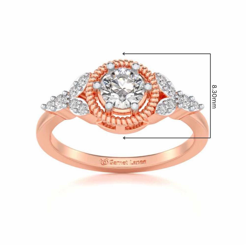 Brandish Solitaire Silver Ring - Rose Gold - Image 5