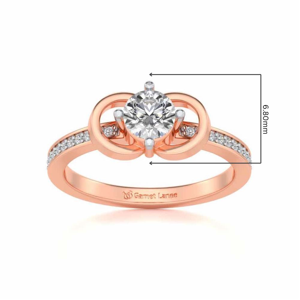 Never Fade Solitaire Silver Ring - Rose Gold - Image 5