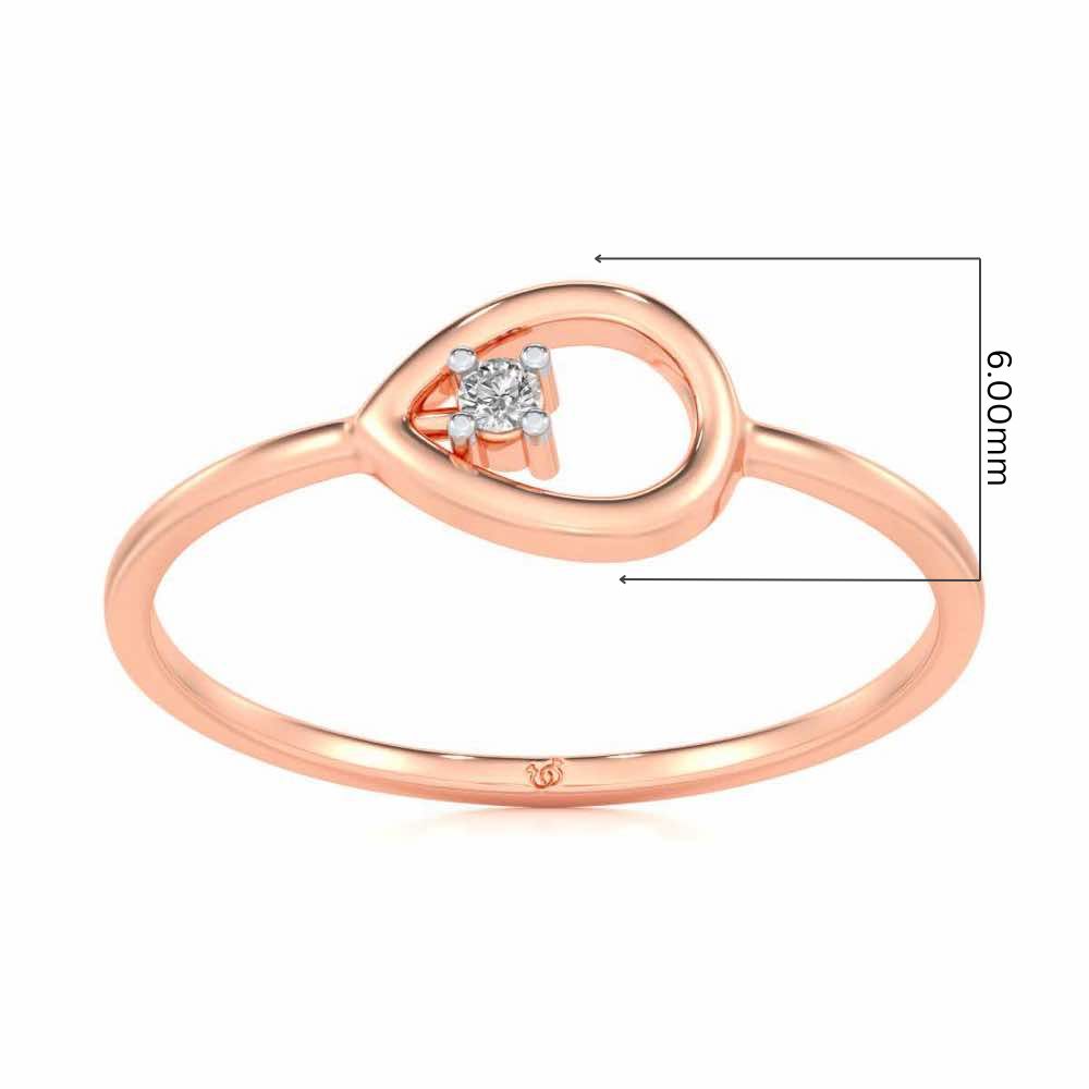 Drop Cord Silver Ring - Rose Gold - Image 5