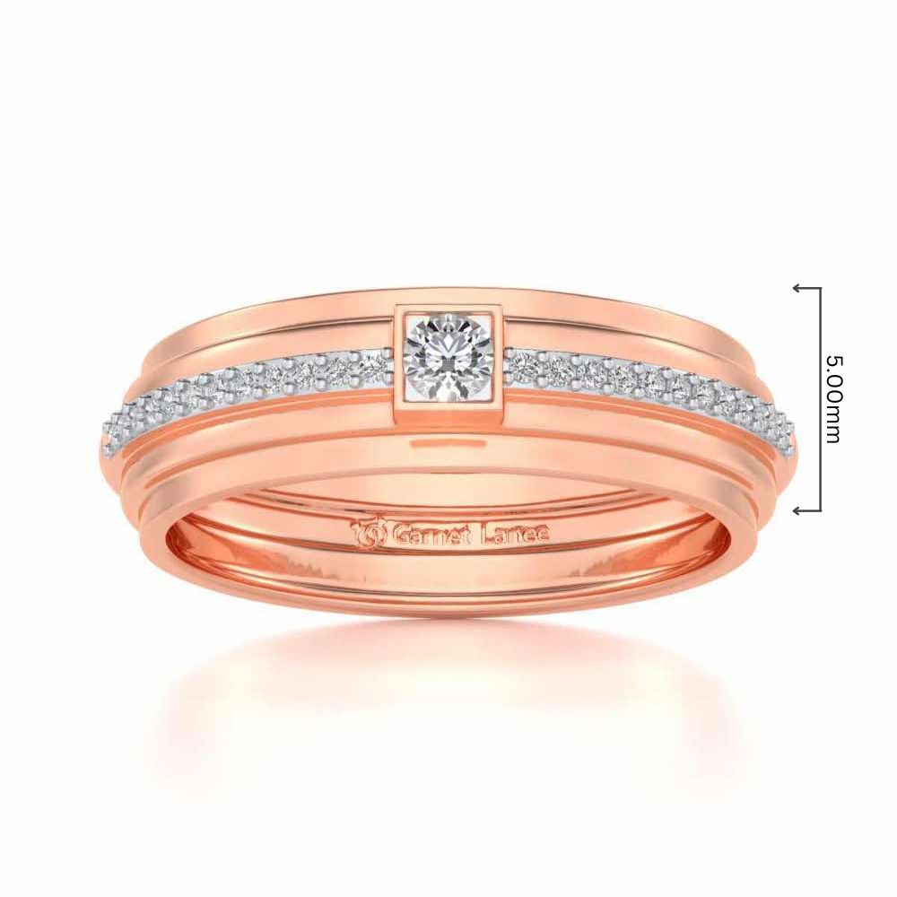 Exuberant Silver Band Ring - Rose Gold - Image 5