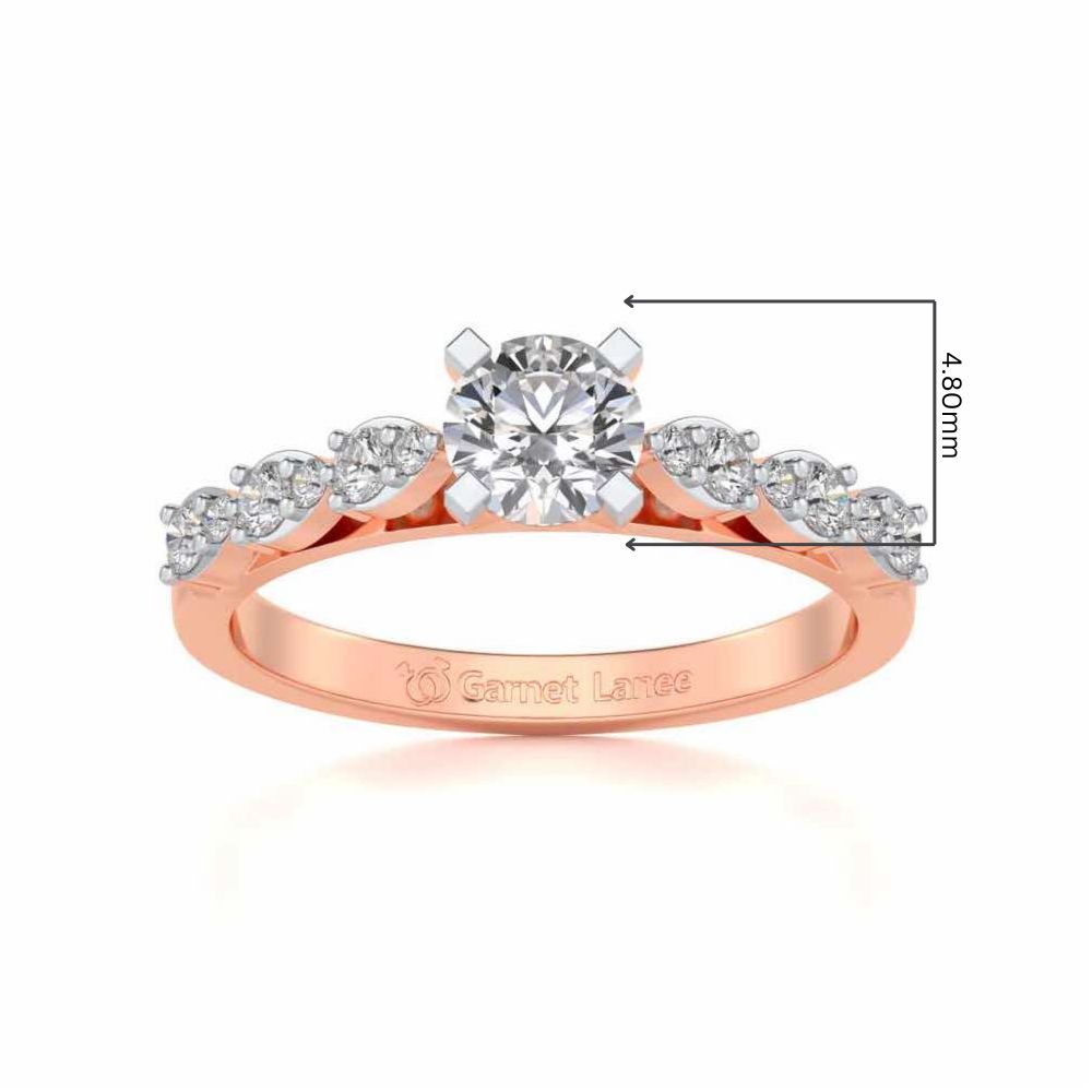 Visionary Solitaire Silver Ring - Rose Gold - Image 5