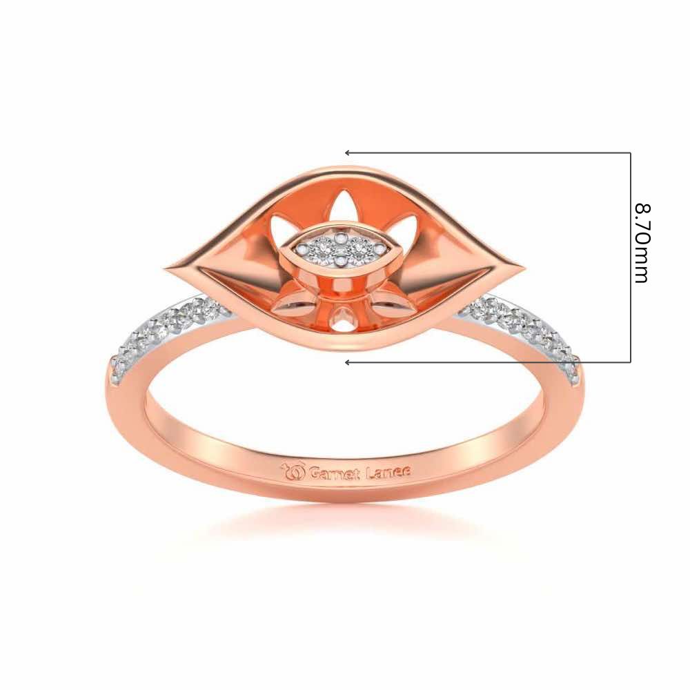 Ishani Silver Ring - Rose Gold - Image 5