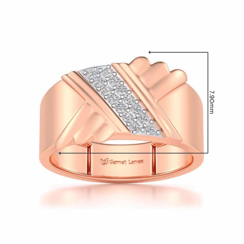 Satin Silver Ring For Men - Rose Gold - Image 5