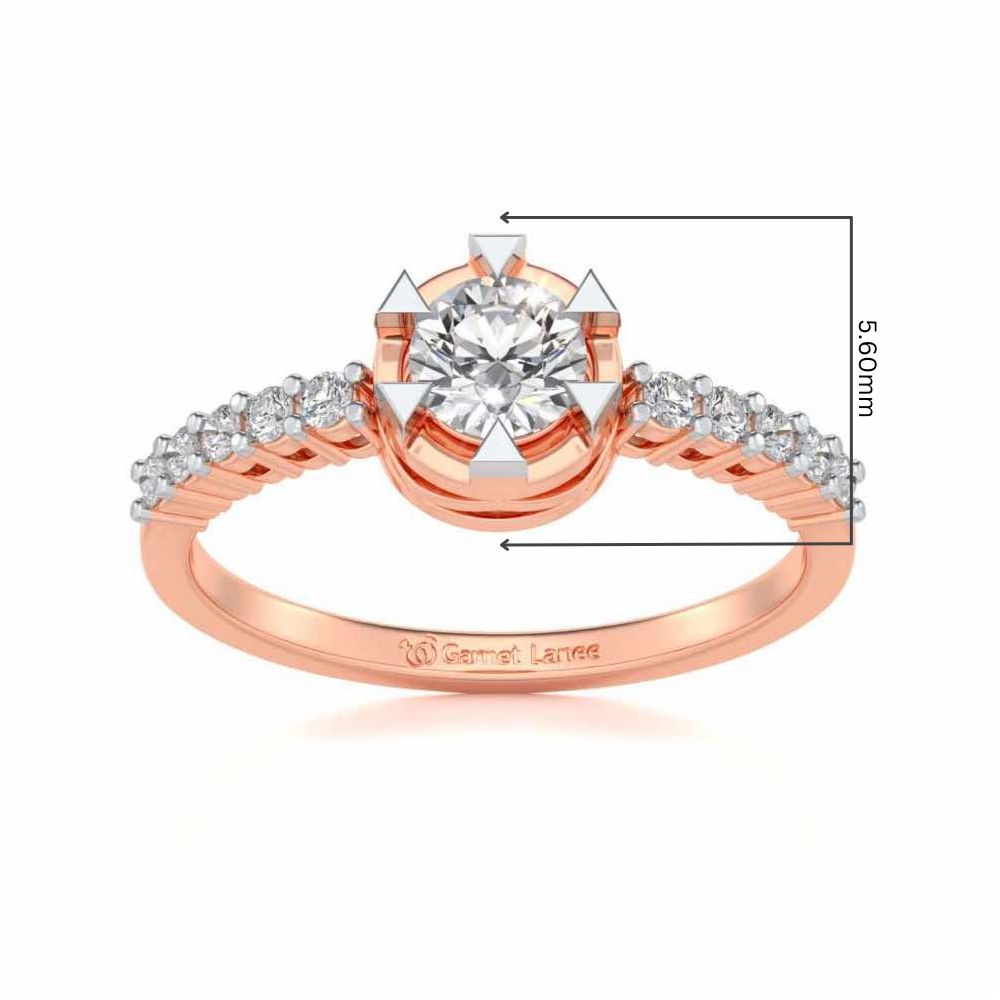 Evocative Shine Solitaire Silver Ring - Rose Gold - Image 5