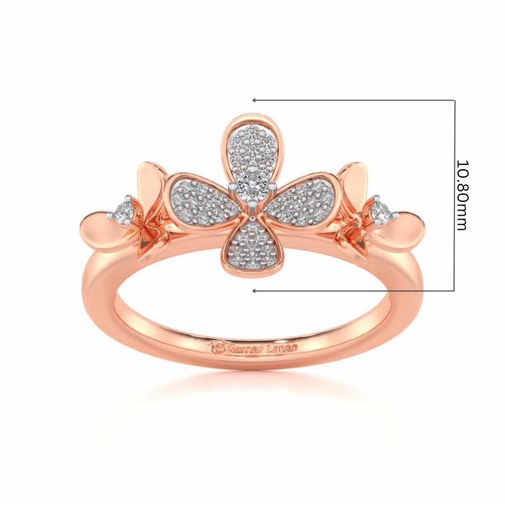 Cute Bloom Silver Ring - Rose Gold - Image 5