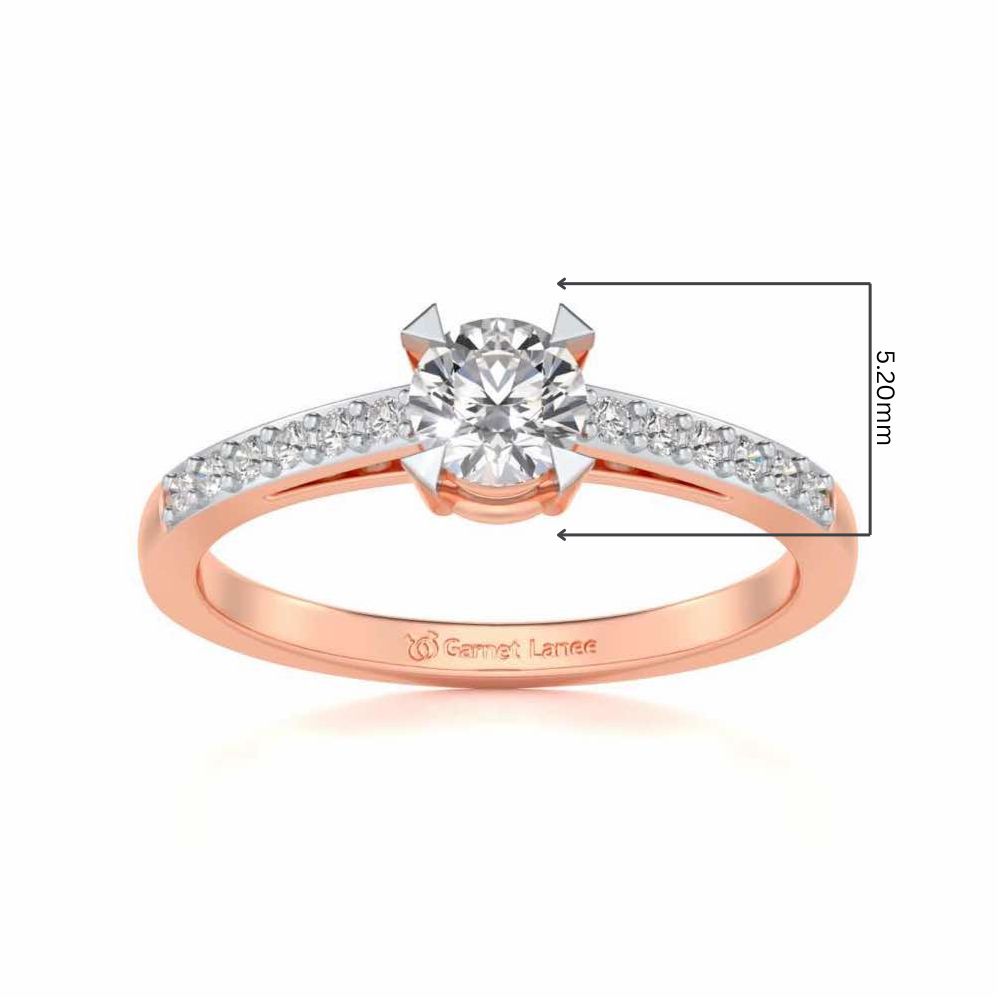 Indulgence Solitaire Silver Ring - Rose Gold - Image 5