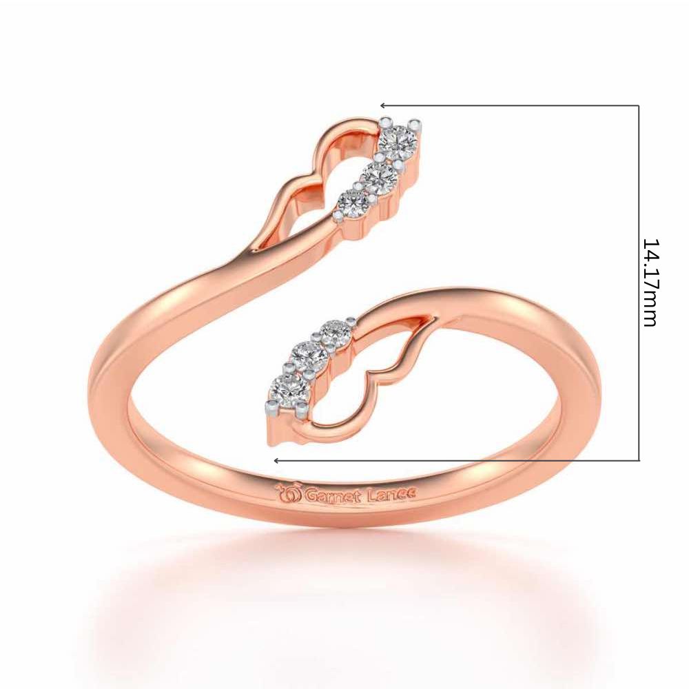 Fronds Silver Ring - Rose Gold - Image 5
