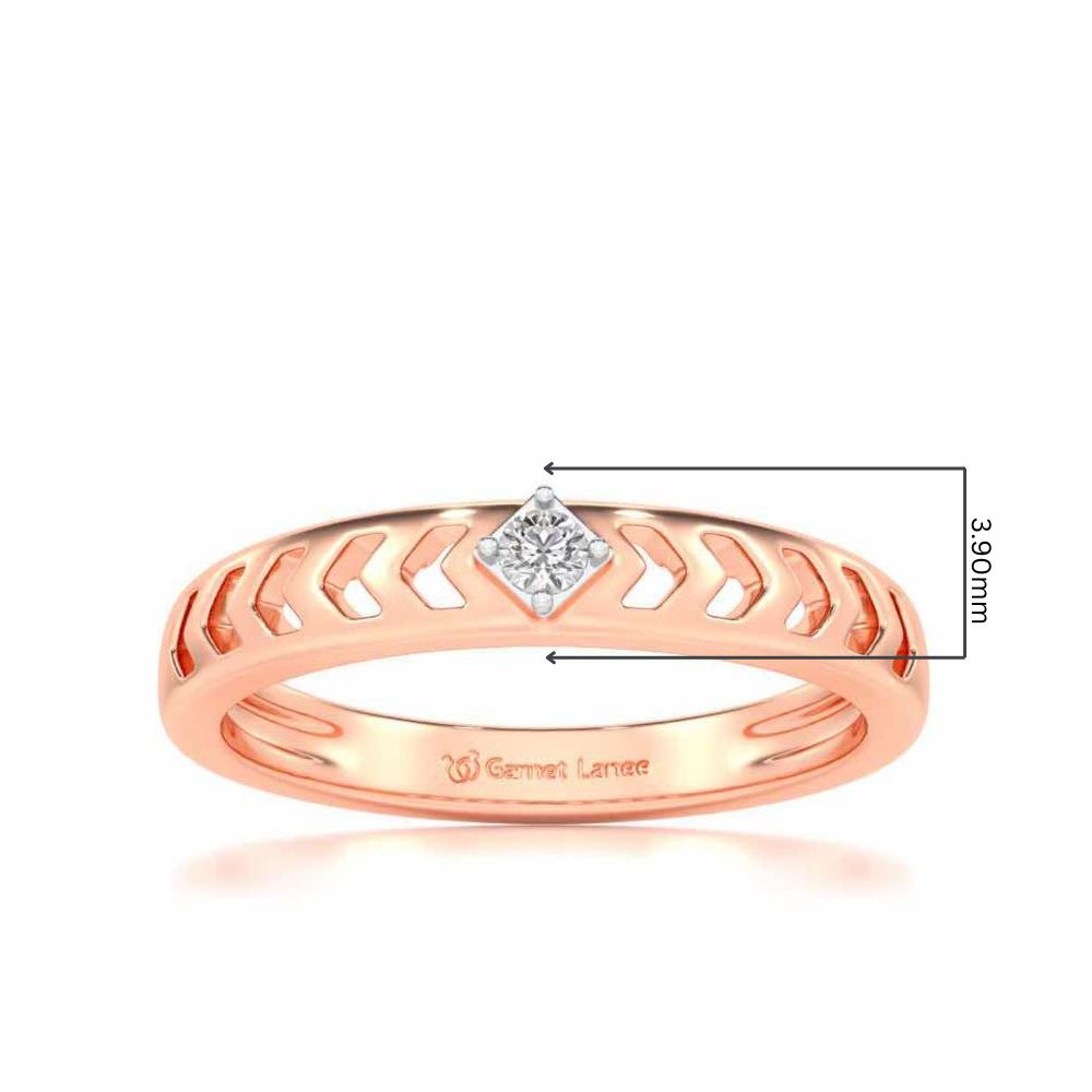 Rapturous Solitaire Silver Ring - Rose Gold - Image 5