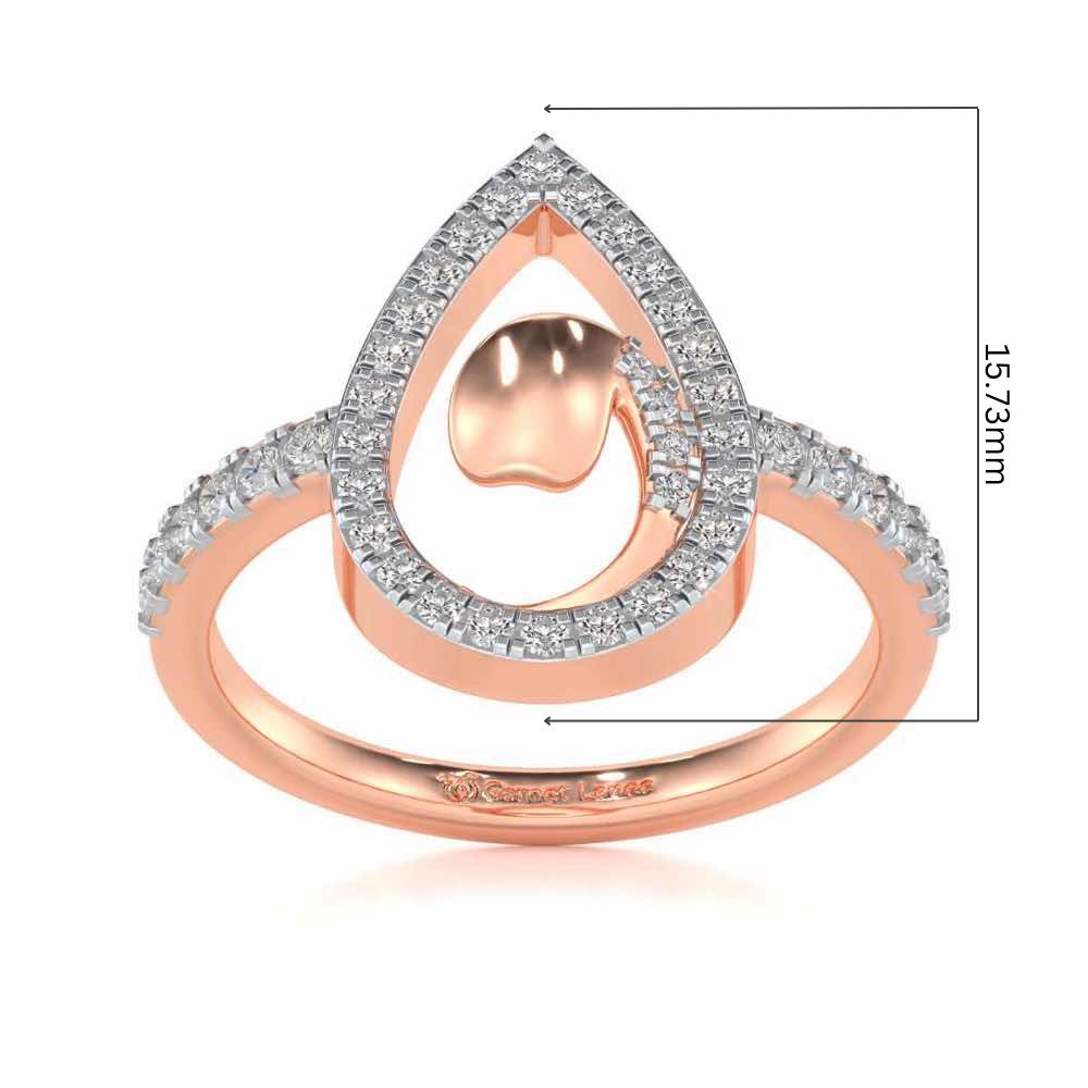 Drop Shine Silver Ring - Rose Gold - Image 5
