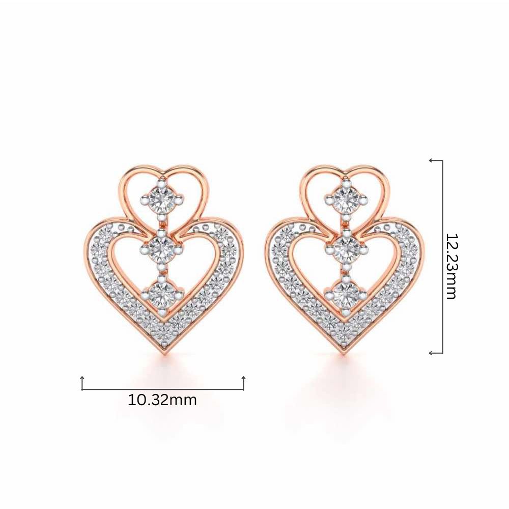 Aaravi Silver Earrings - Rose Gold - Image 4