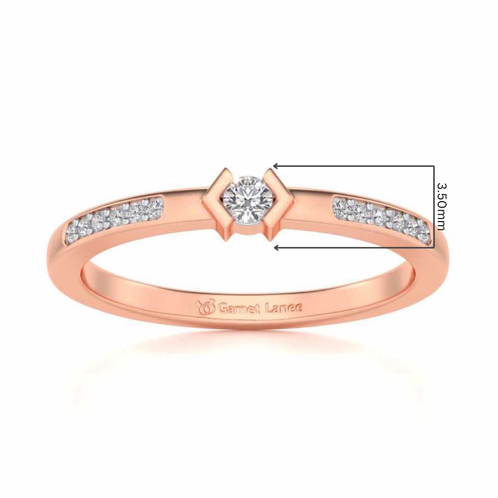 Blissed Solitaire Silver Ring - Rose Gold - Image 5