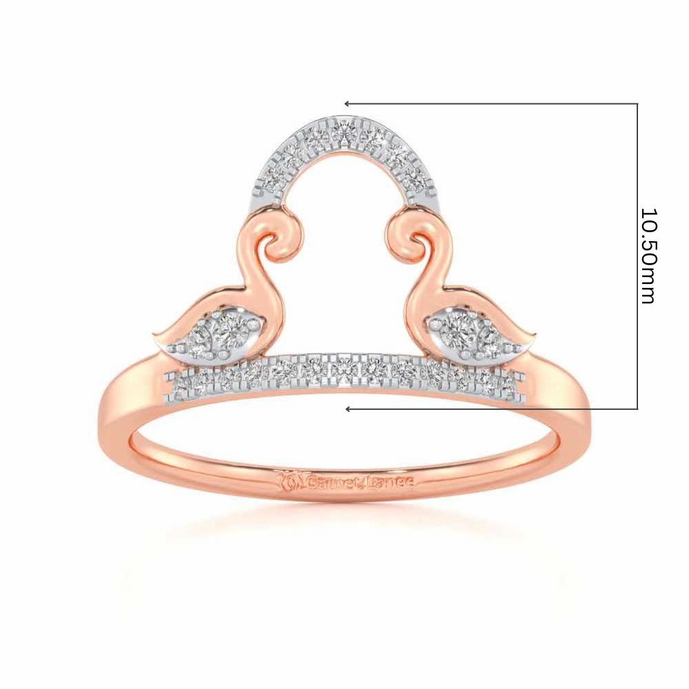 Audacious Pisces Silver Ring - Rose Gold - Image 5