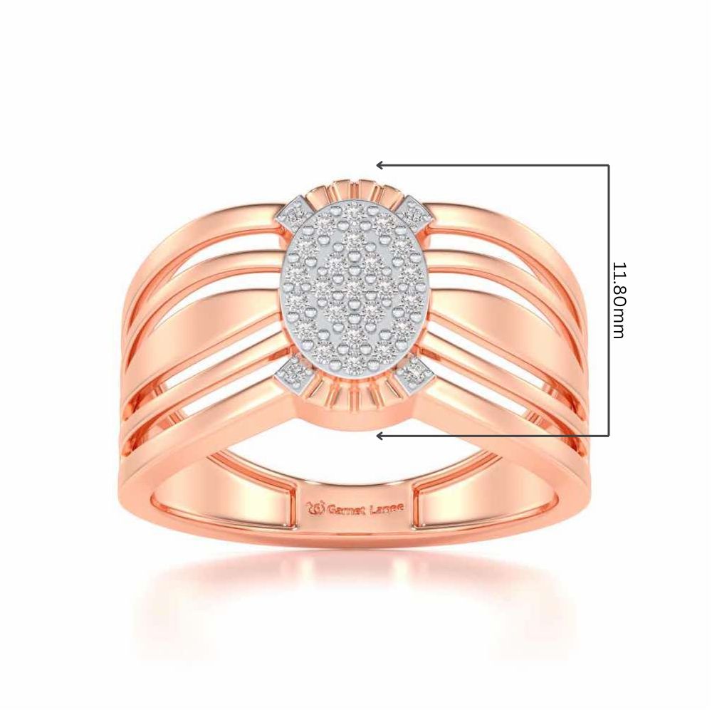Unflinching Silver Ring For Men - Rose Gold - Image 5