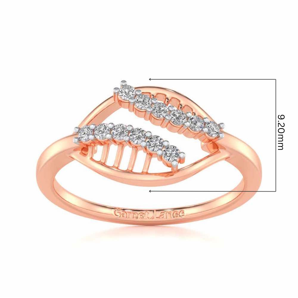 Trapeze Lattice Silver Ring - Rose Gold - Image 5