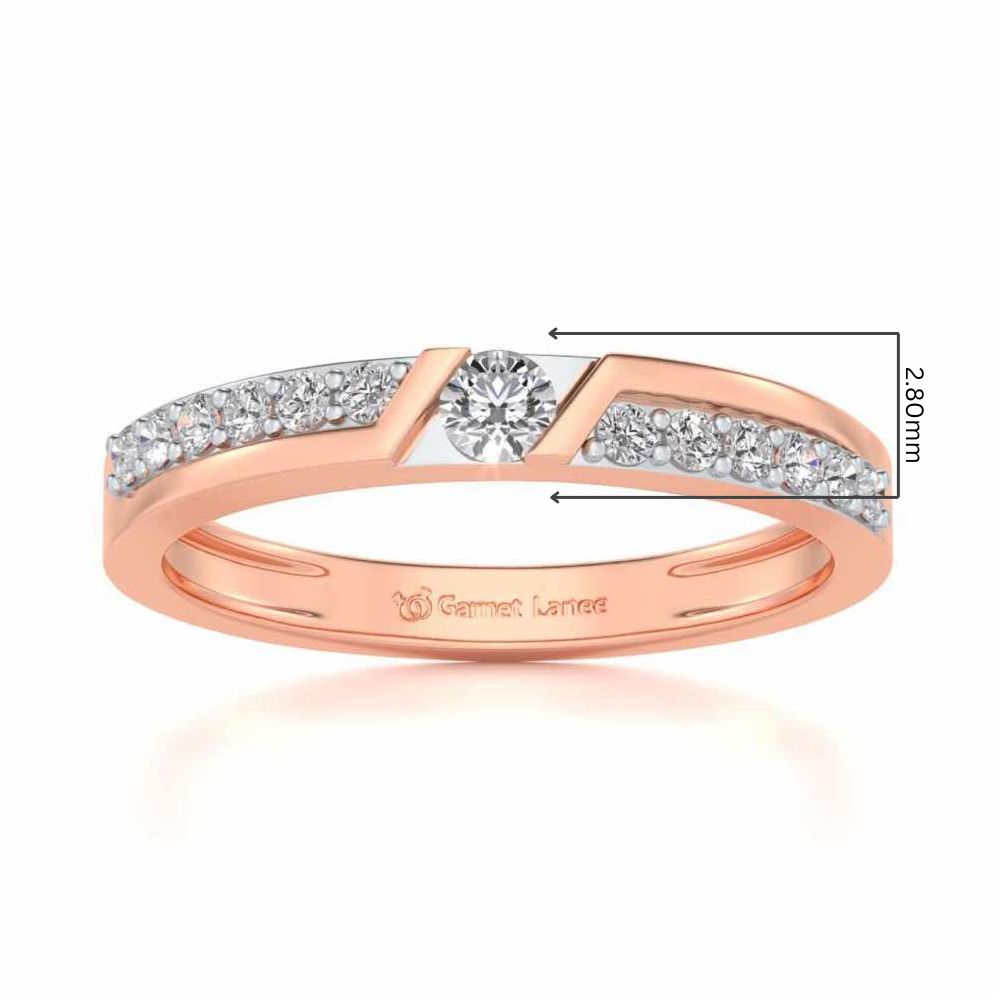 Damsel Solitaire Silver Ring - Rose Gold - Image 5
