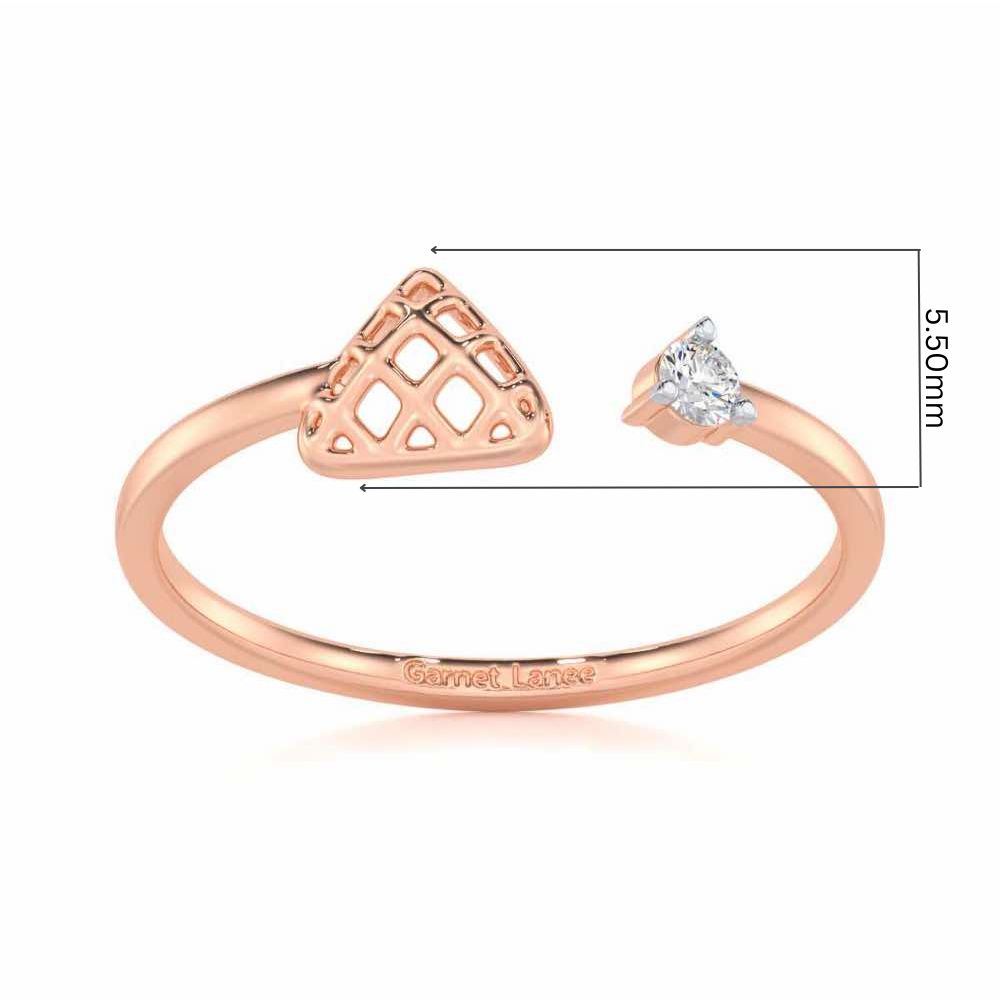 Glittering Grace Silver Ring - Rose Gold - Image 5